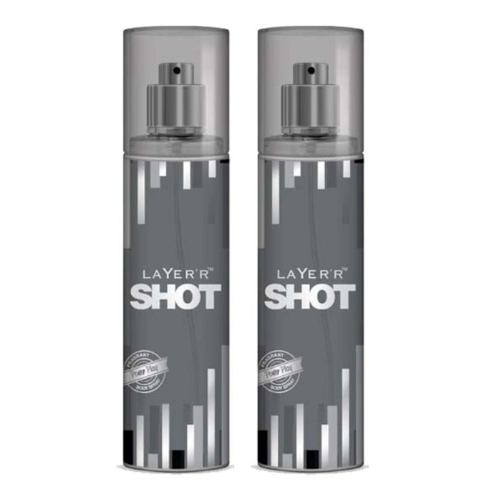 Layer'r Shot Fragrant Power Play Body Spray For Men 135Ml (Pack Of 2) Amber Wood