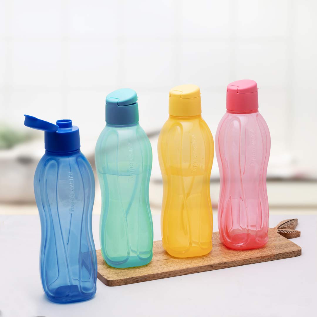 Tupperware Aquasafe 750ml Fliptop Plastic Bottle, 4 Pieces COLOR MAY VARY