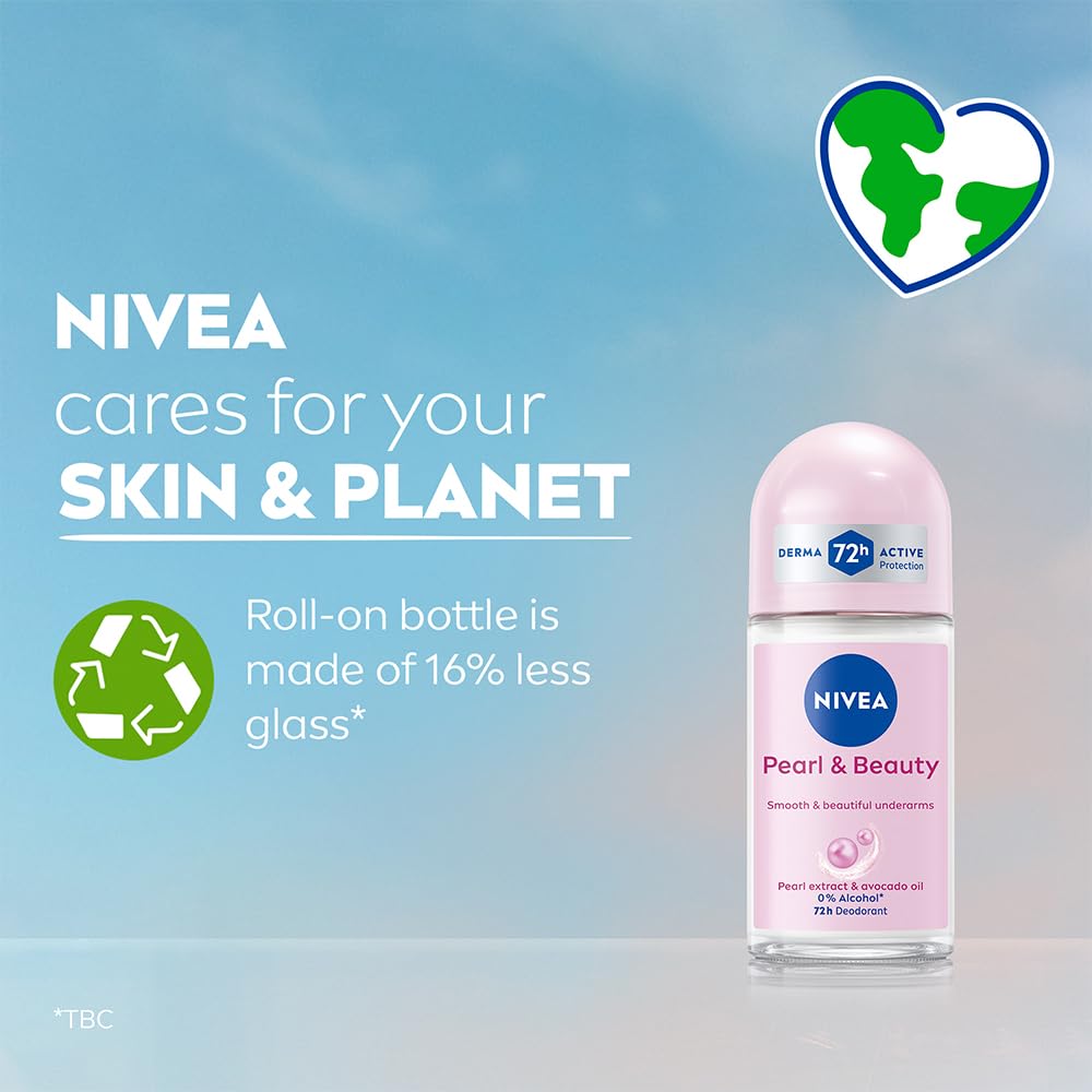 NIVEA Pearl and Beauty 50ml Deo Underarm Roll On For Women ( Pack of 2 )