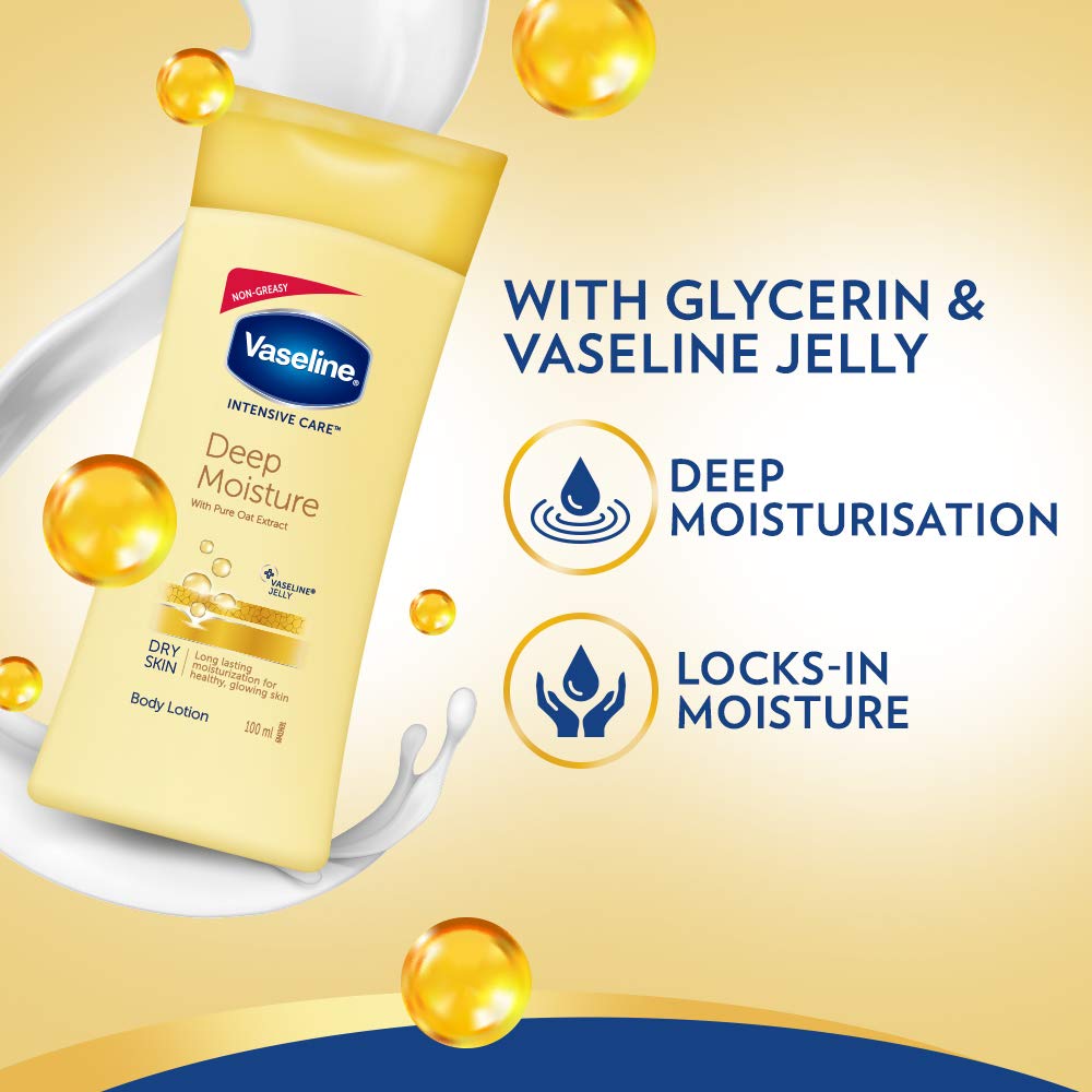 Vaseline Intensive Care Deep Moisture Body Lotion 100 ml (Pack of 2)