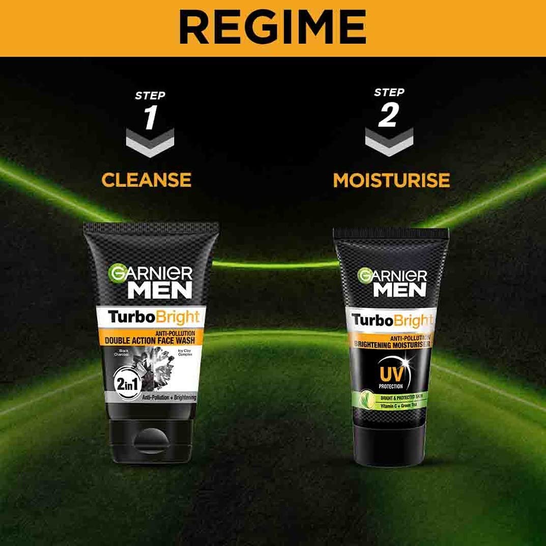 Garnier Men Moisturiser Brightening and Anti-Pollution TurboBright 40 g (Pack of 2)