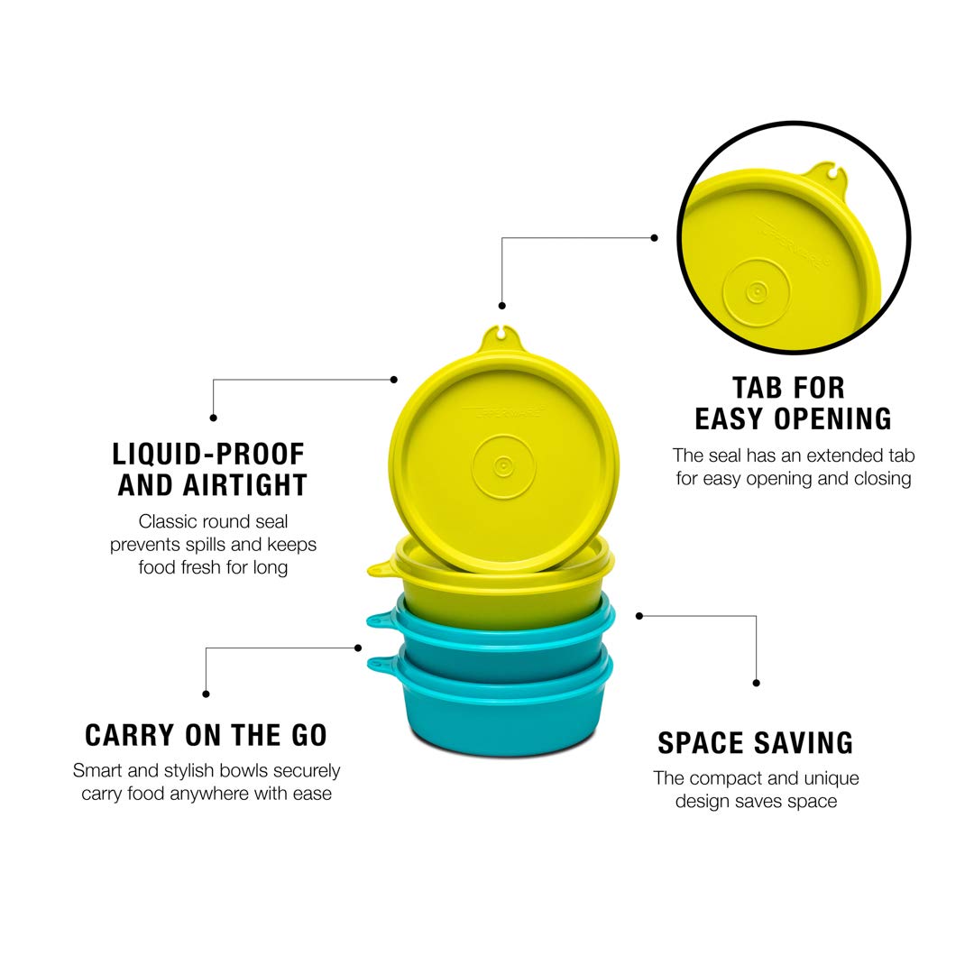 Tupperware Multipurpose Liquid Tight Executive Lunch Bowl 180 Ml 4 Piece Plastic