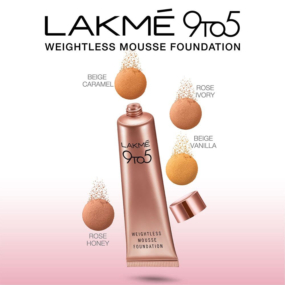 Lakme Powerplay Mousse Foundation Mini, Matte Finish Rose Ivory,6g