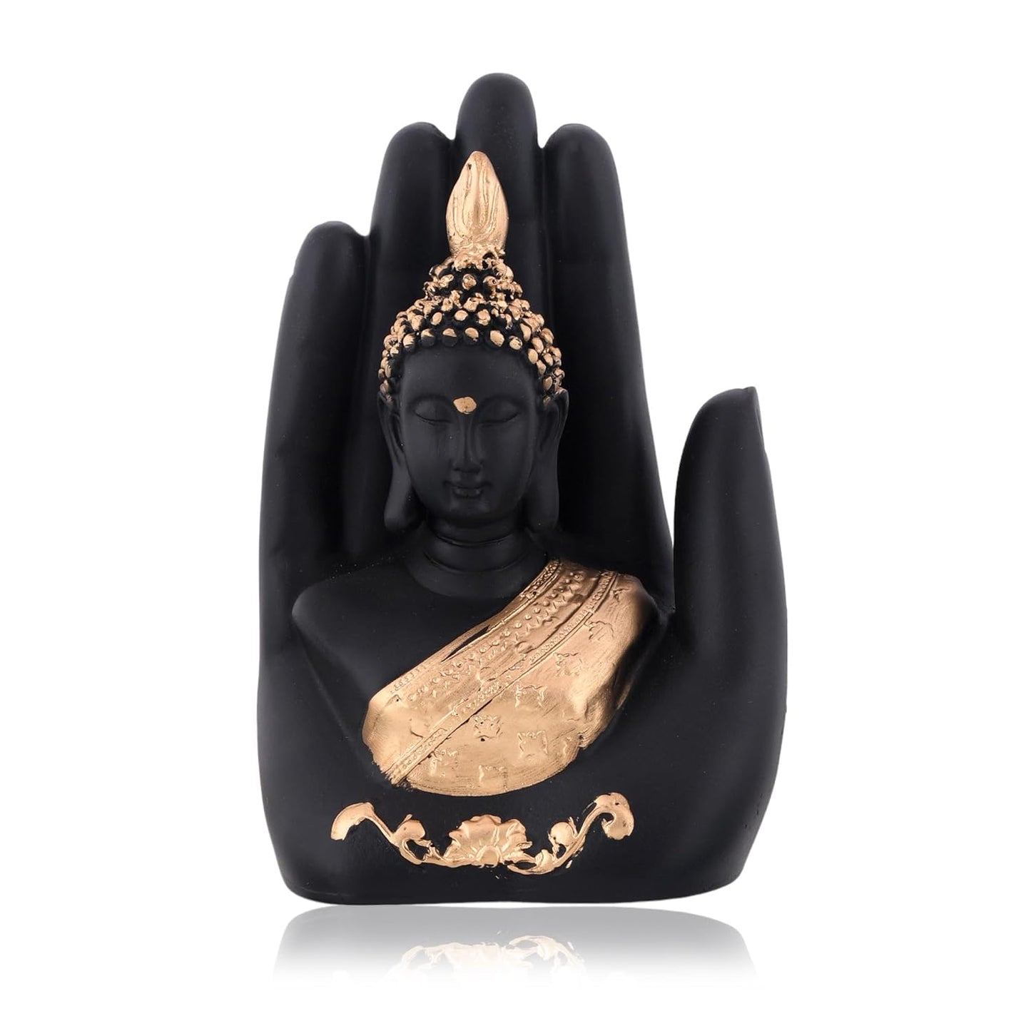 Golden Handcrafted Palm Buddha Idol for Home,Office and Gifts