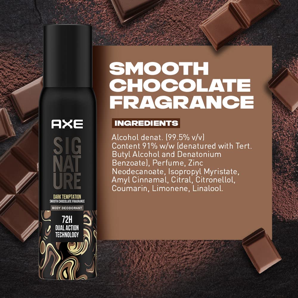 AXE Signature Dark Temptation Long Lasting No Gas Body Perfume Spray For Men 200 Ml