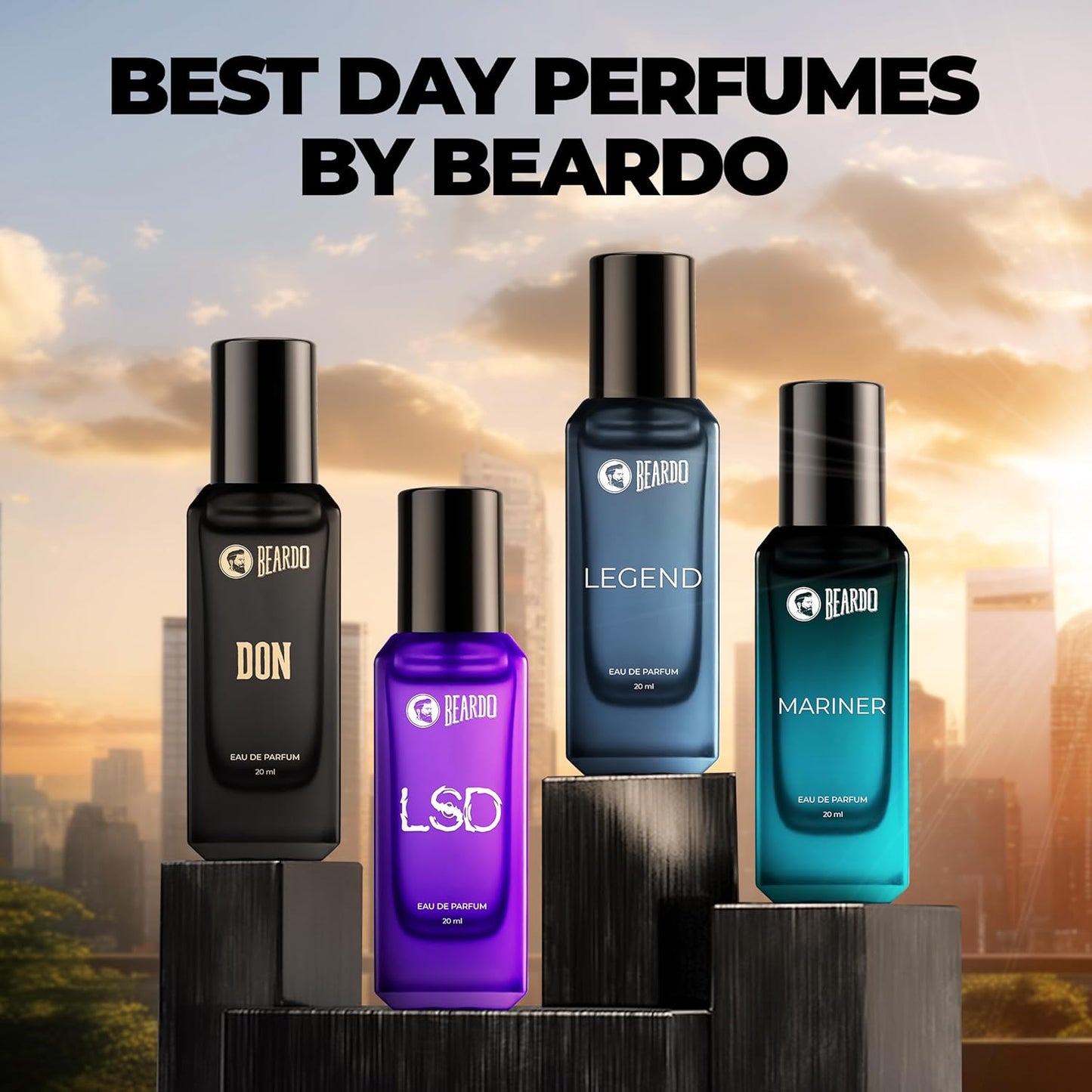 Beardo Day Perfumes For Men 4 x 20ml Compliment worthy Unisex perfume combo