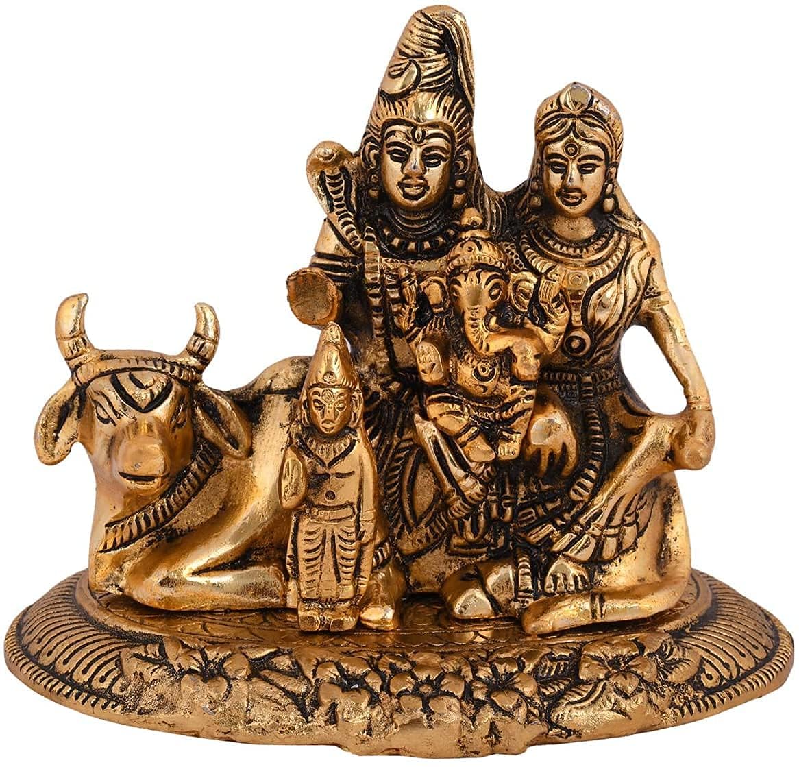 Handcrafted Shiva Parvati Ganesh Idol Shiv Parivar Murti Statue Sculpture