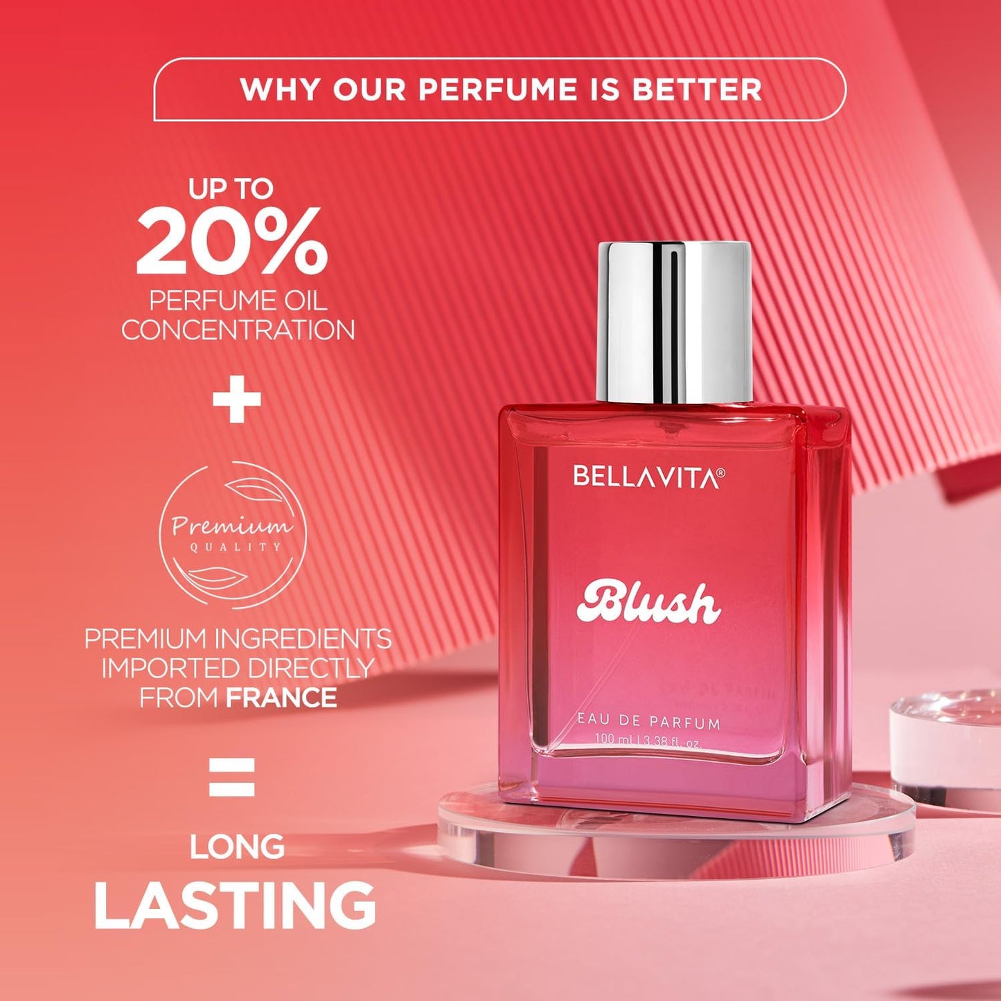 BELLAVITA Blush EDP 100ml Long Lasting Perfume for Woman