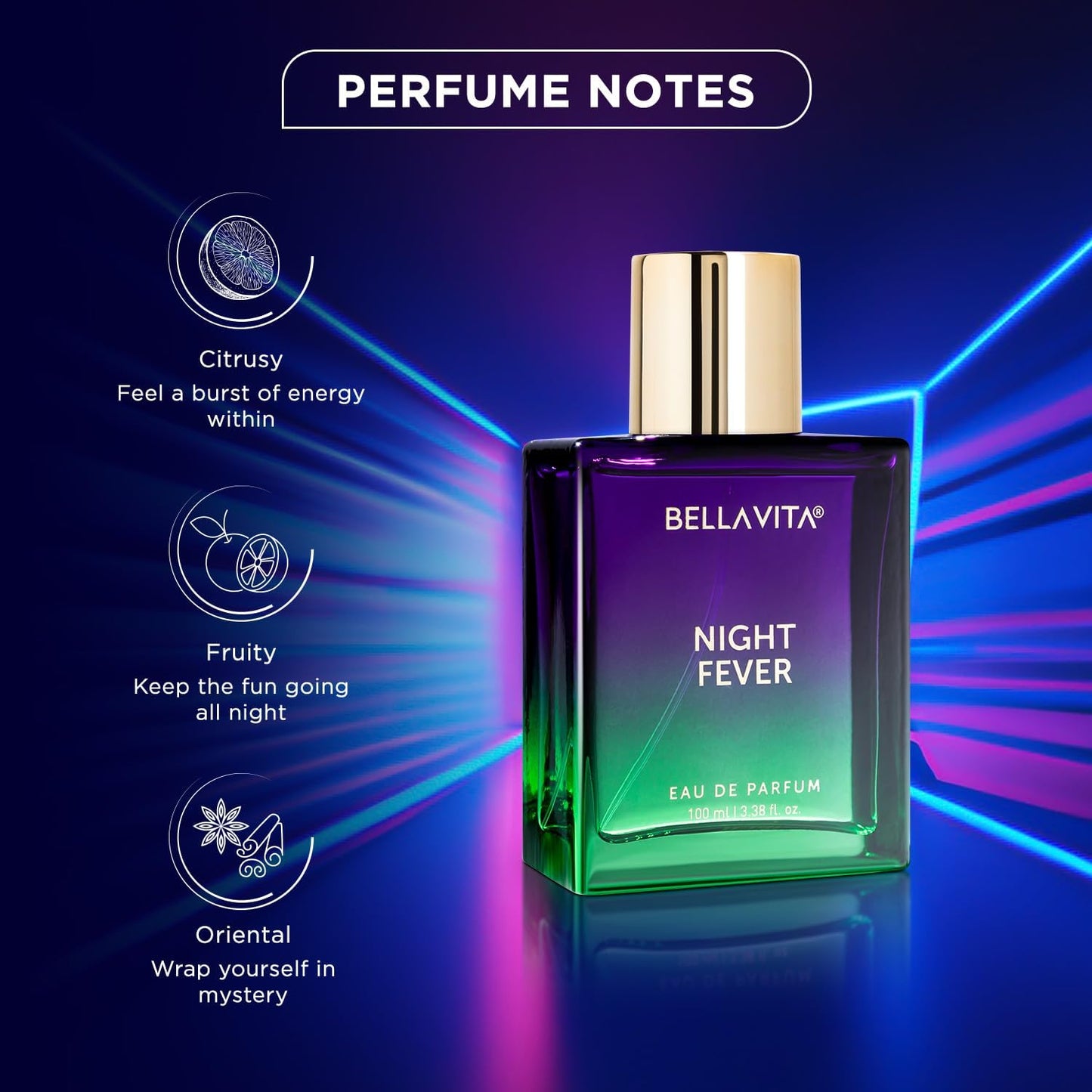 BELLAVITA Night Fever Long Lasting Eau De Parfum 100ml