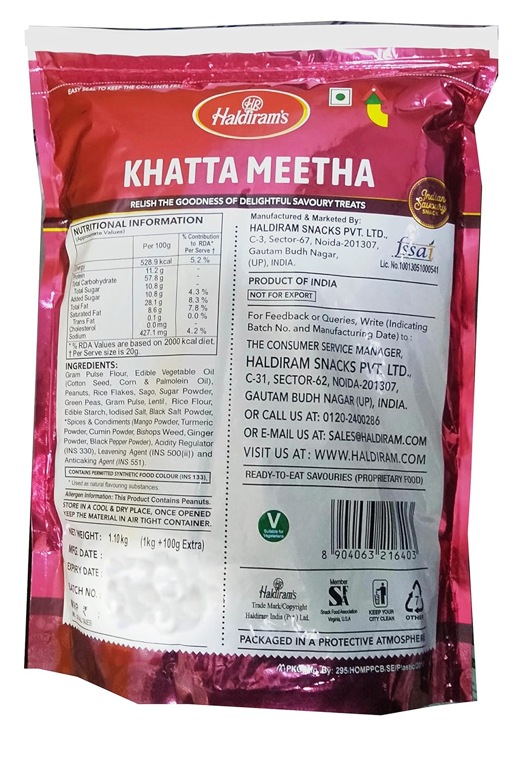 Haldiram's Delhi Khatta Meetha Mixture 1Kg