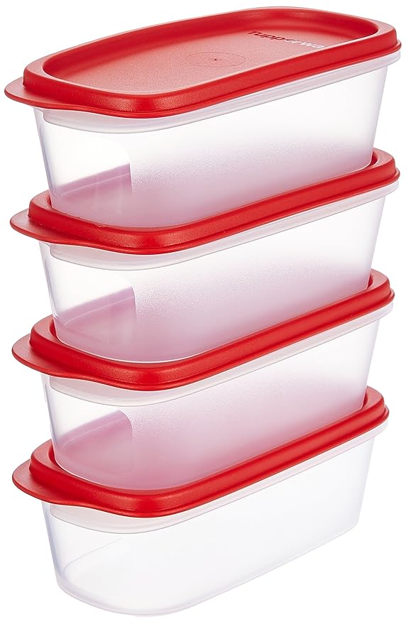 Tupperware Plastic Smart Saver Storage Container Sets (4, 500 Ml), COLOR MAY VARY