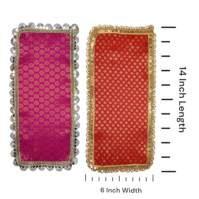 MATA KI CHUNRI | DUPPATA | PUJA Articles | CHUNARI | Poshak | Set of 2 (Red & Pink