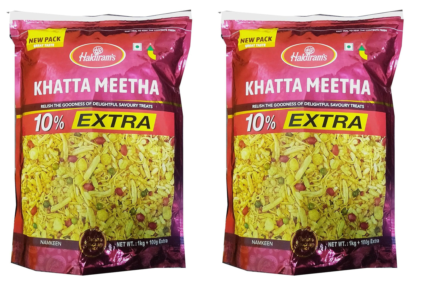 Haldiram's  Khatta Meetha Mixture 1 kg (pack of 2)