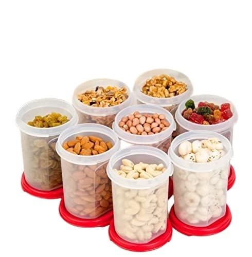 Tupperware Mm Round 2 Containers- 440 Ml Capacity- Set Of 8 Pc- COLOR MAY VARY