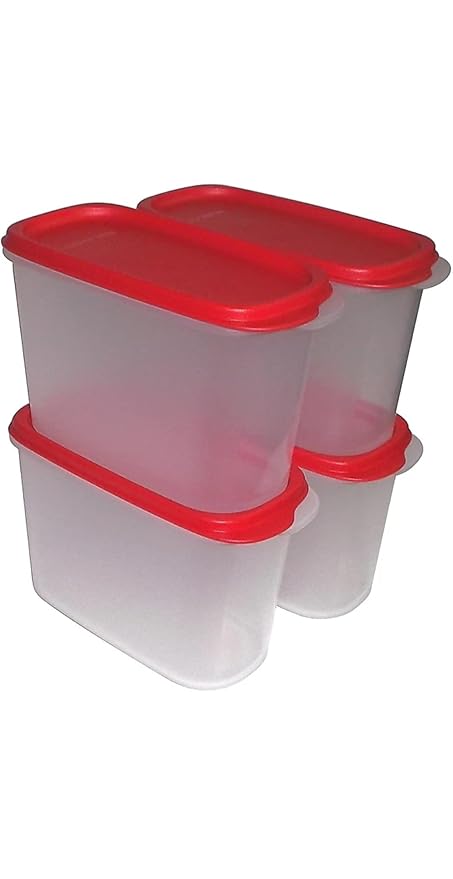 Tupperware Modular Mates Plastic Container Set, 1.1 Litre, Set Of 4 COLOR MAY VARY