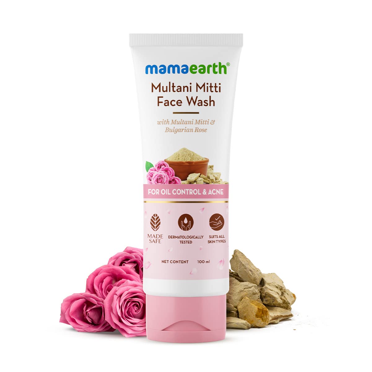Mamaearth Multani Mitti Face Wash with Multani Mitti & Bulgarian Rose  100 ml