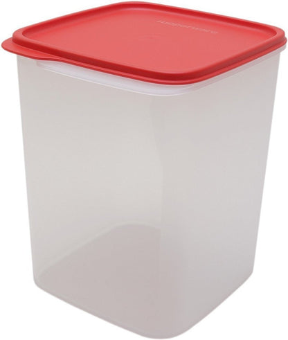 Tupperware Square Smart Saver Container, 5.4 Litres White Transparent Red Lid(Plastic) COLOR MAY VARY