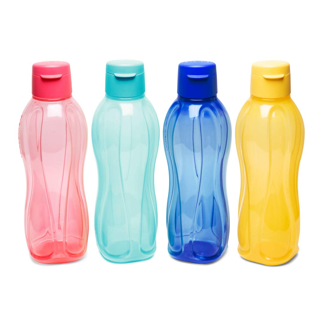 Tupperware Aquasafe 750ml Fliptop Plastic Bottle, 4 Pieces COLOR MAY VARY