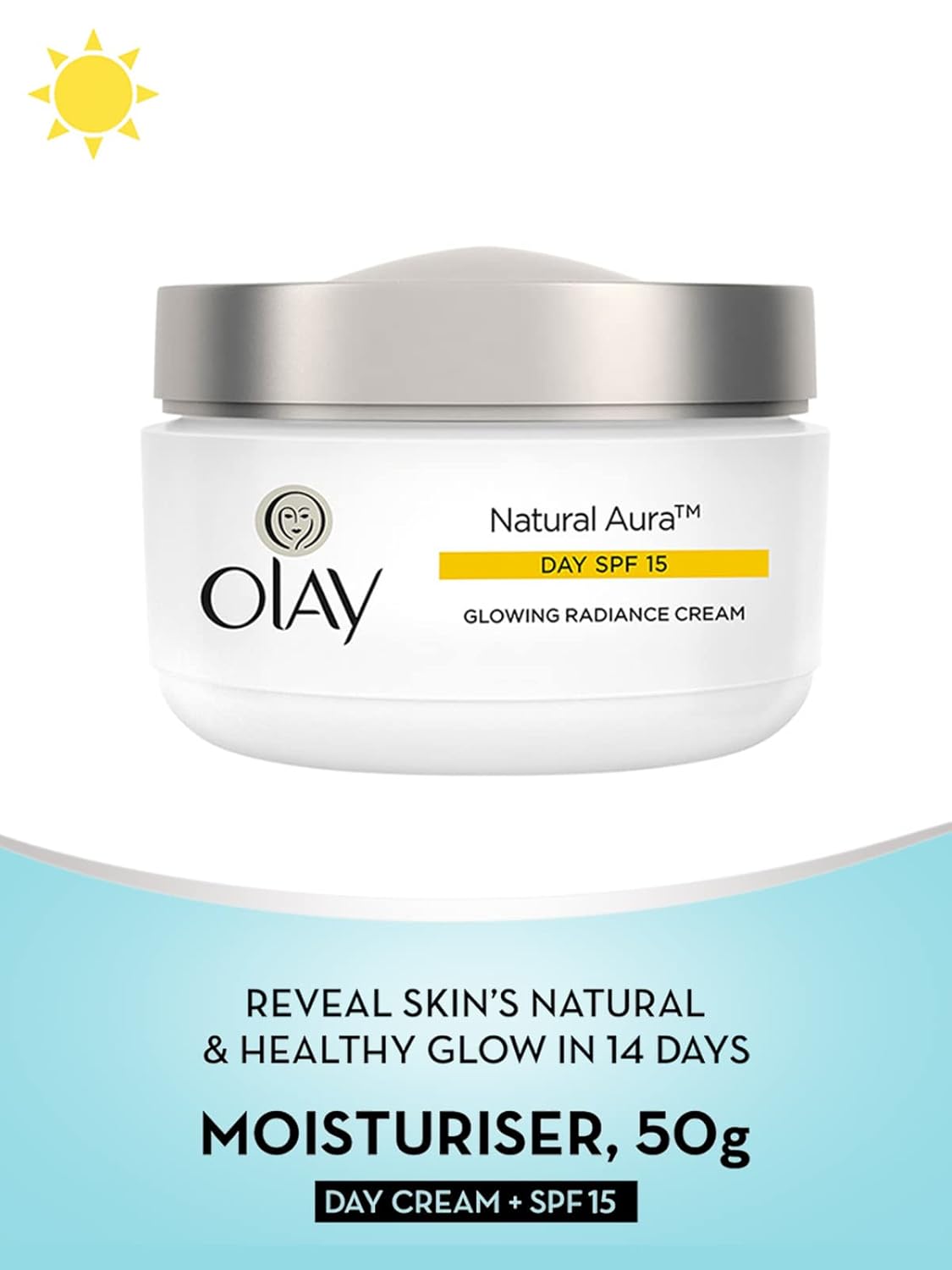 Olay Natural Aura Day Cream with SPF 15 Glowing Radiance Cream Combination Skin 50g