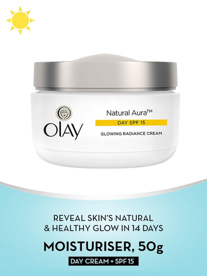 Olay Natural Aura Day Cream with SPF 15 Glowing Radiance Cream Combination Skin 50g
