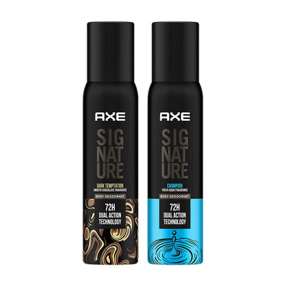 AXE Signature Dark Temptation Body Perfume for Men, 154 ml And Signature Body Perfume, Champion 154ml