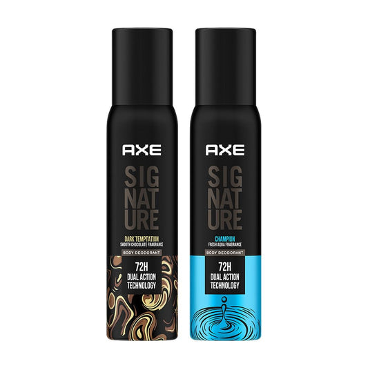 AXE Signature Dark Temptation Body Perfume for Men, 154 ml And Signature Body Perfume, Champion 154ml