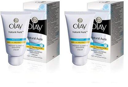 Olay Natural Aura Cream Vitamin B3, Pro B5, E With UV Protection 40 Gm (Pack Of 2)