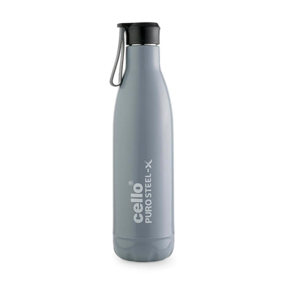 Cello Puro Steel-X Neo 900 Inner Steel Insulated Water Bottle 720ml, Grey