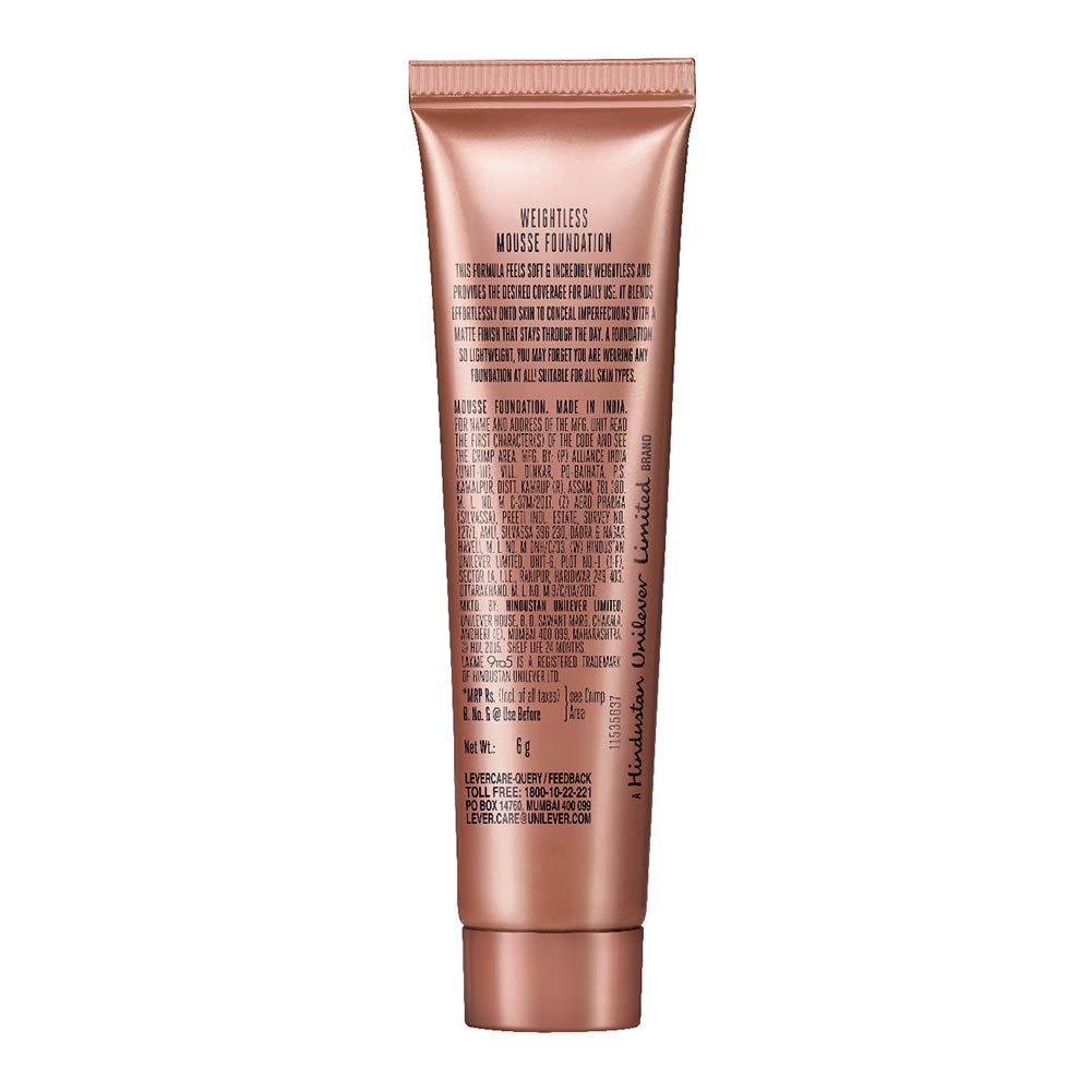Lakme Powerplay Mousse Foundation Mini, Matte Finish Beige Vanila,6g