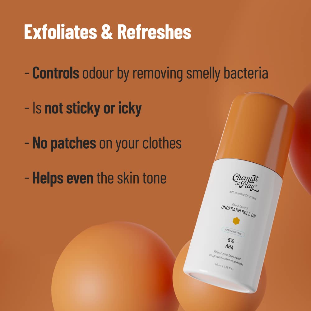 Chemist at Play UnderArm Roll-On 40ml Prevents Odour(Pack of 3)