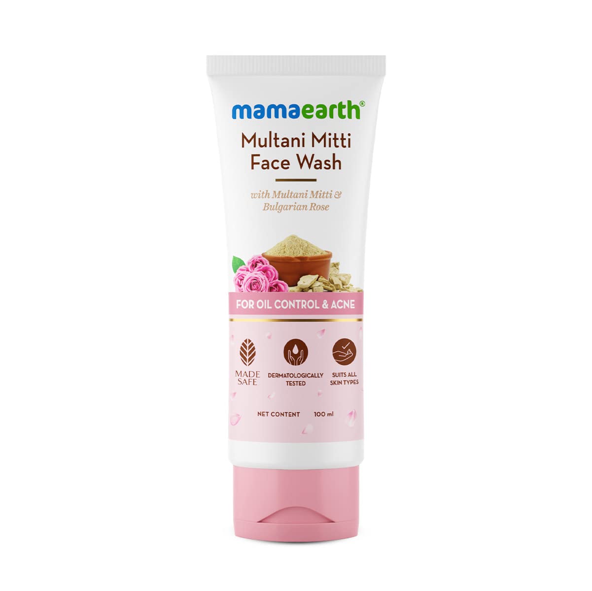 Mamaearth Multani Mitti Face Wash with Multani Mitti & Bulgarian Rose  100 ml