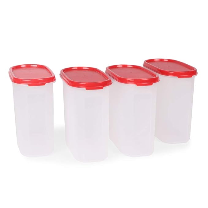 Tupperware Plastic Storage Container- 1.7 liters, 4 pieces-COLOR MAY VARY