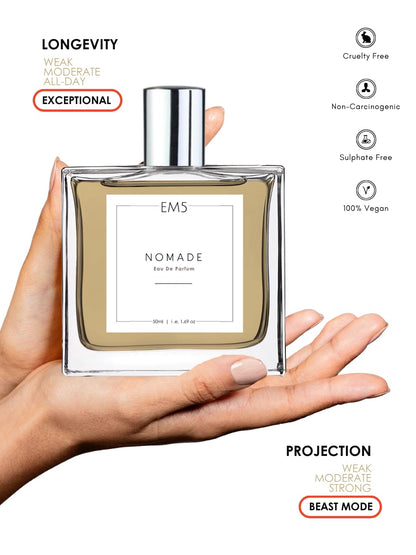 EM5 Nomade Perfume Amber Oud Smoky leather Accords  Unisex Perfume Spray 50ml