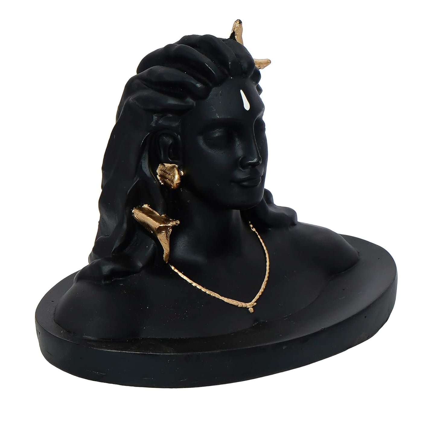 Black Resin Adiyogi Shiva Statue for Car Dashboard