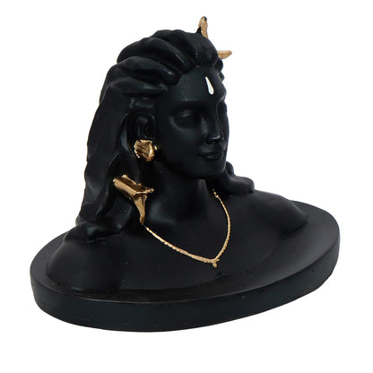 Black Resin Adiyogi Shiva Statue for Car Dashboard