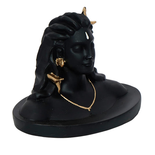 Black Resin Adiyogi Shiva Statue for Car Dashboard