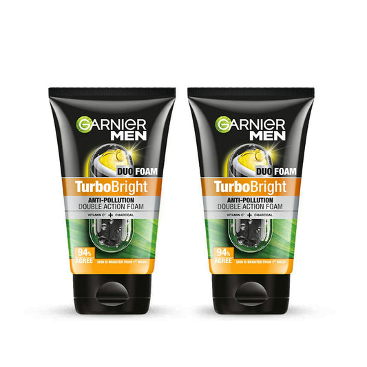 Garnier Men TurboBright Double Action, 100 g (Pack of 2)