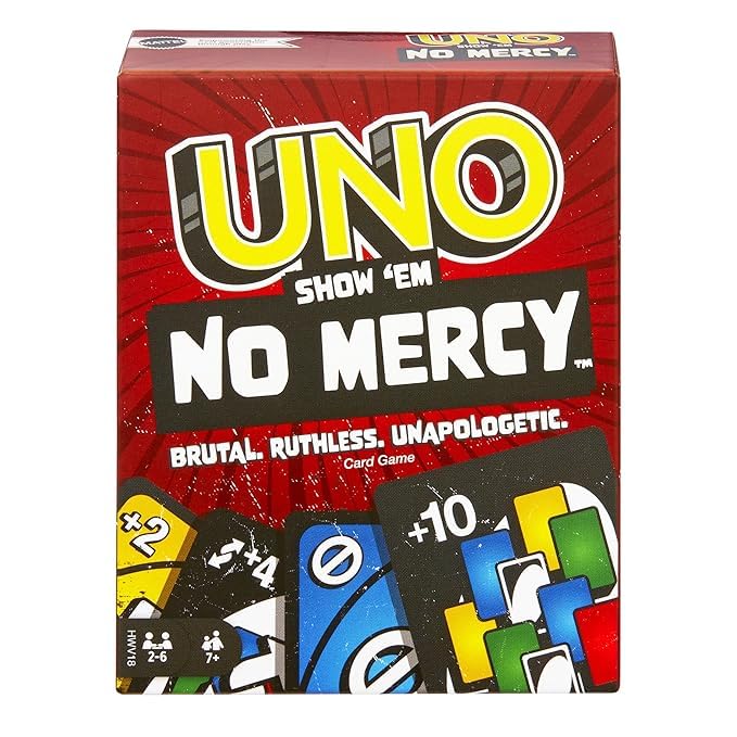 ARCADE GAMES U.N.O no Merci Card Games Combo Pack, FLIP & Dare Edition, Family Strategy Games, (Set of 3)