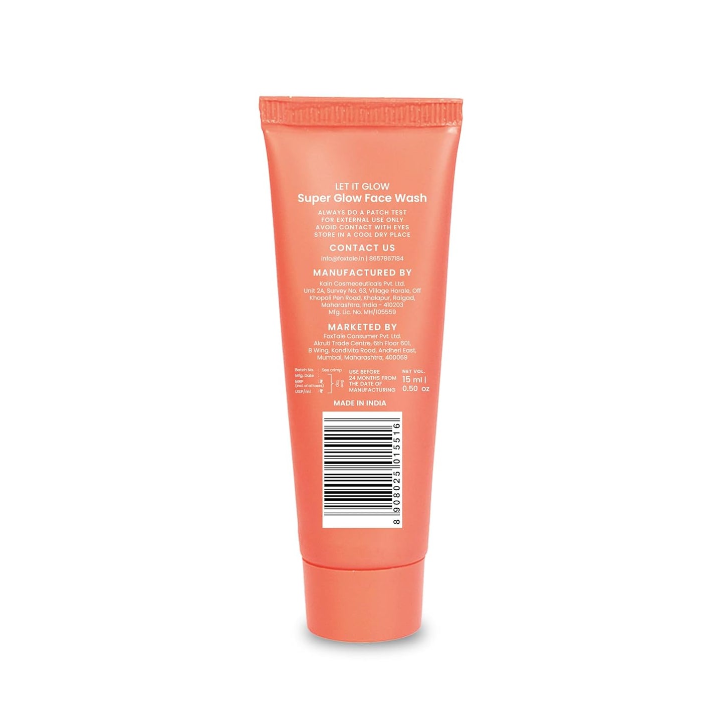 Foxtale Vitamin C Super Glow Face Wash with Papaya enzyme for Men & Women- 15ml