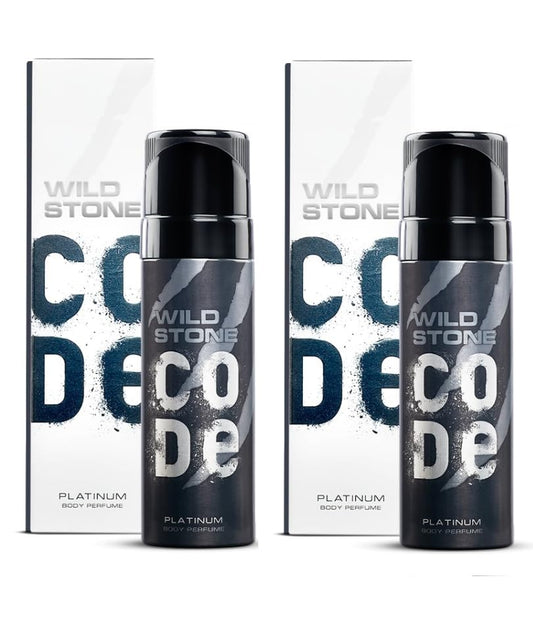 Wild Stone CODE Platinum Body Perfume for Men, Pack of 2 (150ml each)