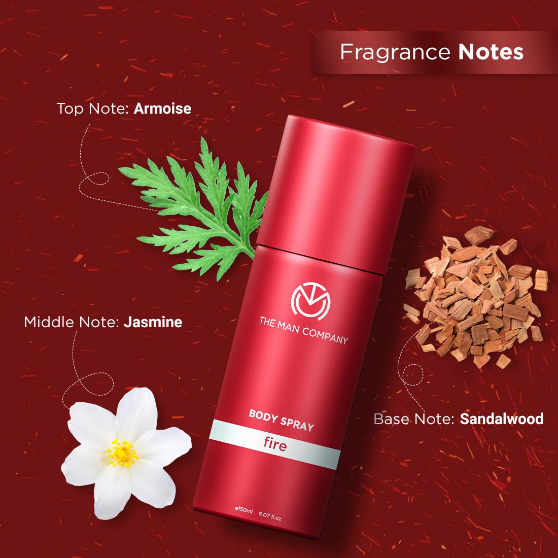 The Man Company Long Lasting Deodorant Set for Men - 150ml (Pack of 4) | Blanc, Fire, Night & Oud