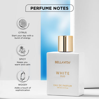 Bella Vita Luxury White Oud Unisex  Long Lasting Perfume EDP Pack of 2 x 100ml