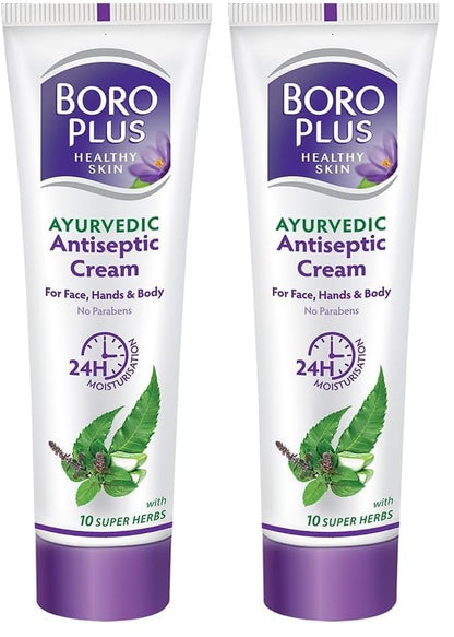 BOROPLUS Antiseptic Cream Provides Moisturisation Tulsi & Aloe Vera, 80ml (Pack of 2)