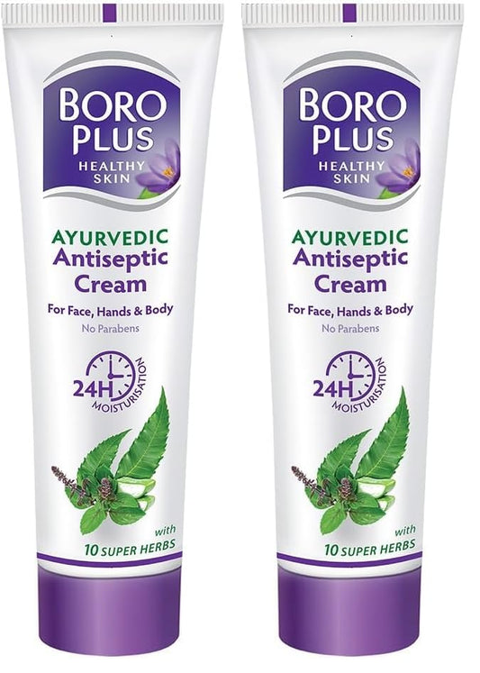 BOROPLUS Antiseptic Cream Provides Moisturisation Tulsi & Aloe Vera, 80ml (Pack of 2)