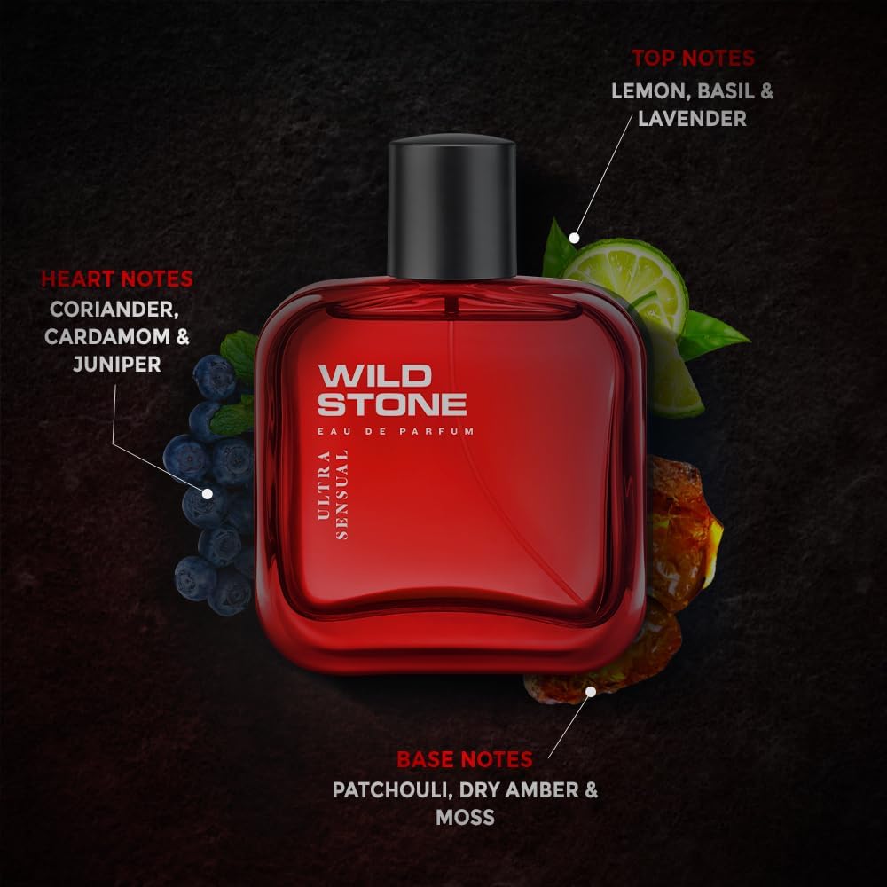 Wild Stone Ultra Sensual Long Lasting Perfume for Men, 100ml