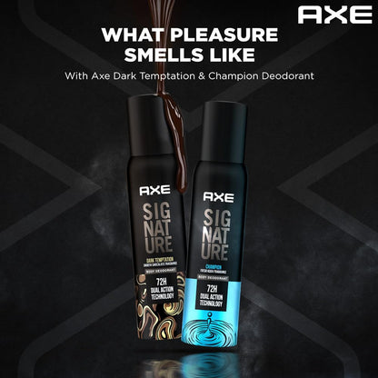 AXE Signature Dark Temptation Body Perfume for Men, 154 ml And Signature Body Perfume, Champion 154ml