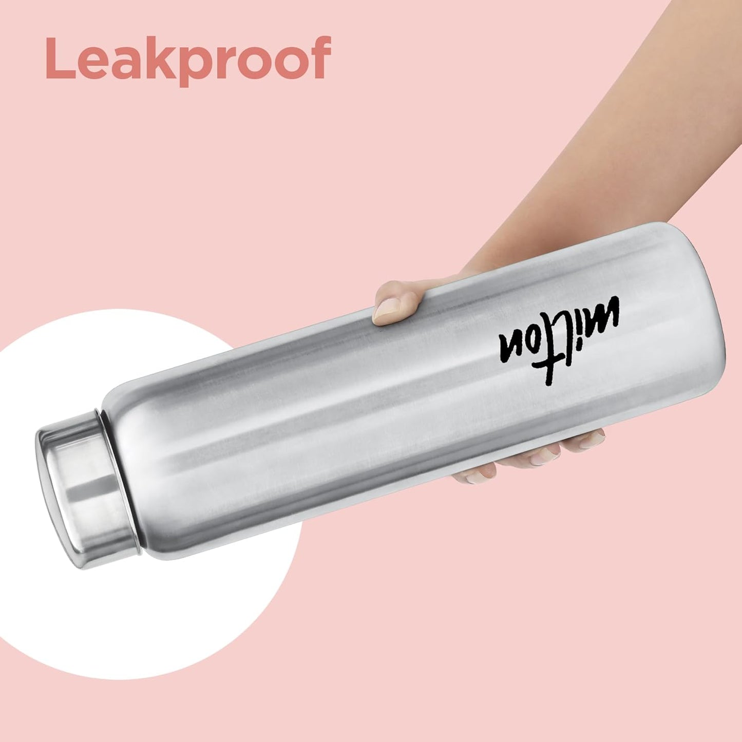 MILTON Aqua 1000 Stainless Steel Water Bottle, 920 ml, Silver