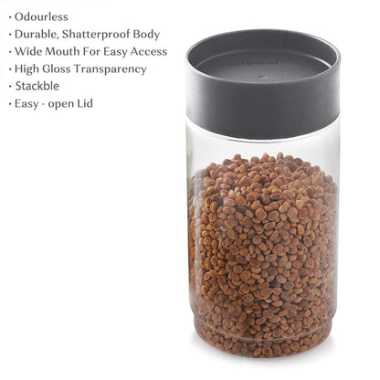 CELLO Modustack Stackable PET Container Set (1000 ml x 4), Grey