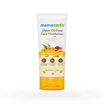 Mamaearth Ubtan Oil-Free Face Moisturizer With Turmeric & Saffron For Skin Brightening - 80g
