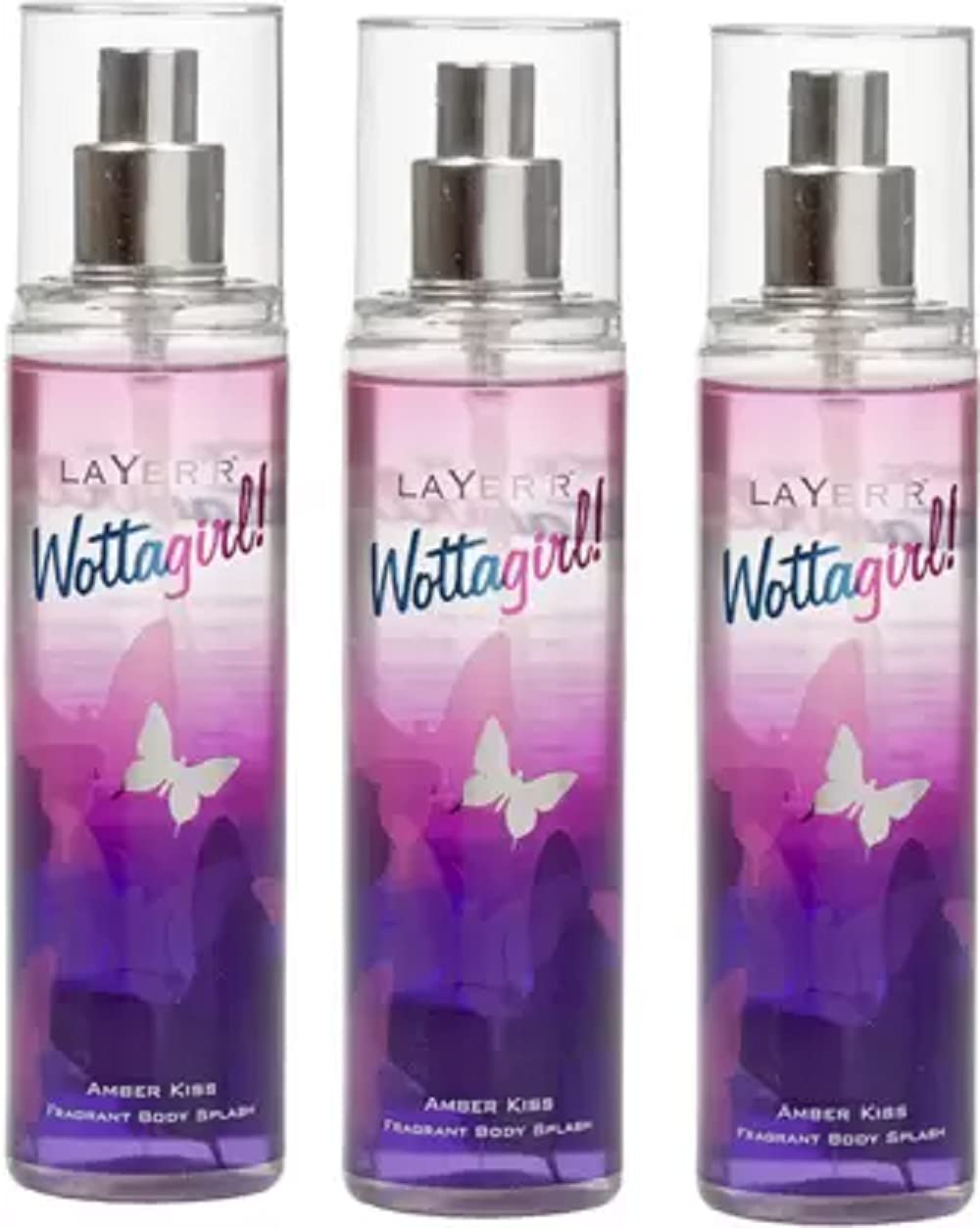 Layer'r Wottagirl Amber Kiss Perfume Body Spray Pack of 3 Combo (135ML each) Perfume Body Spray